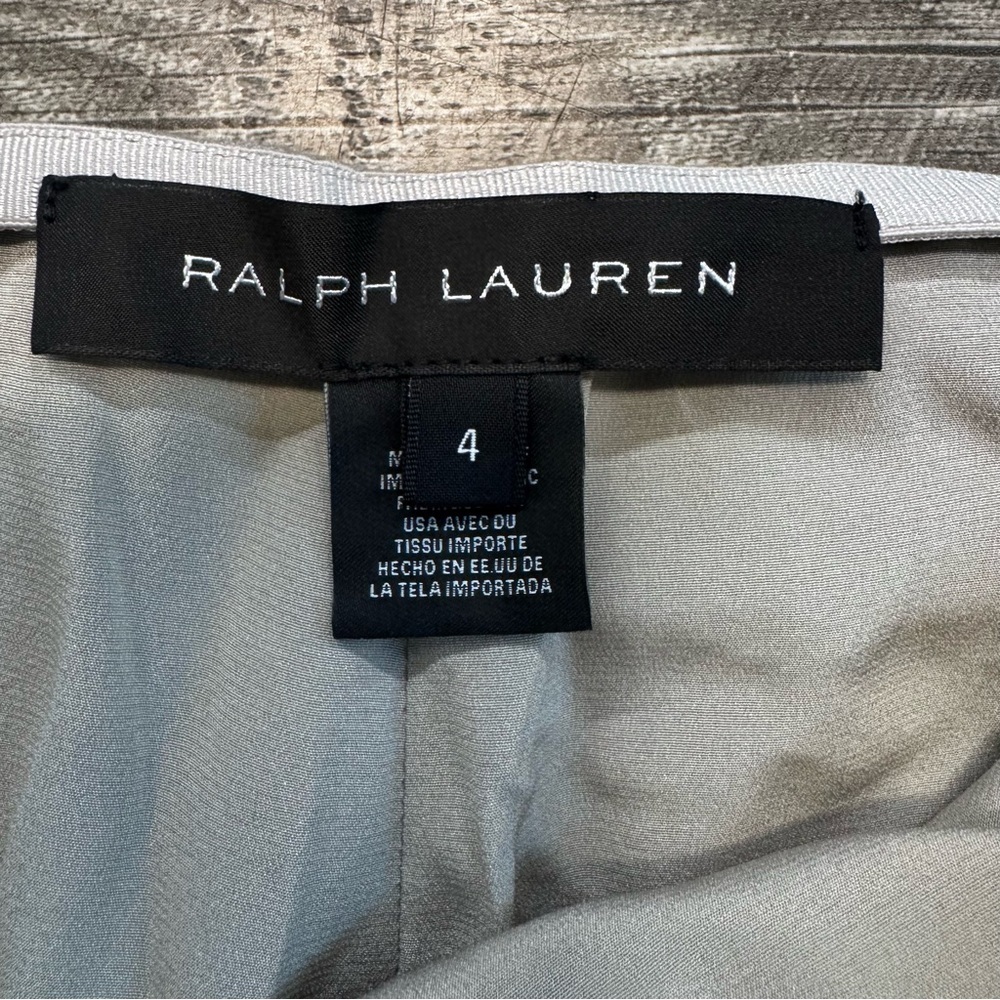 Ralph Lauren Black Label Side Zip Straight Leg Wool Trousers Light Gray Womens 4 - Picture 6 of 8